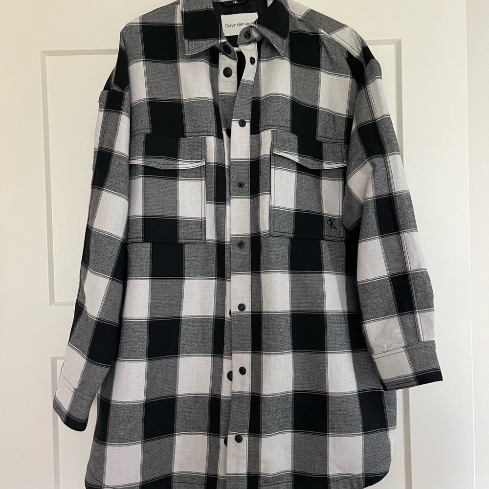 Oversized plaid jacket